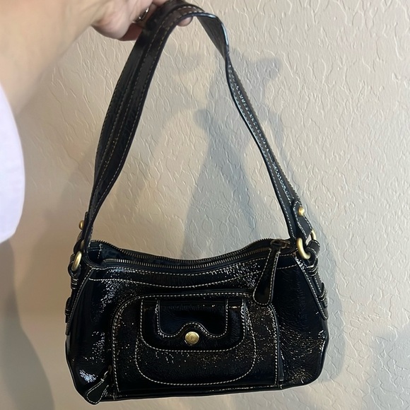 Perlina black patent leather Small shoulder Bag Gold Hardware - Picture 1 of 16
